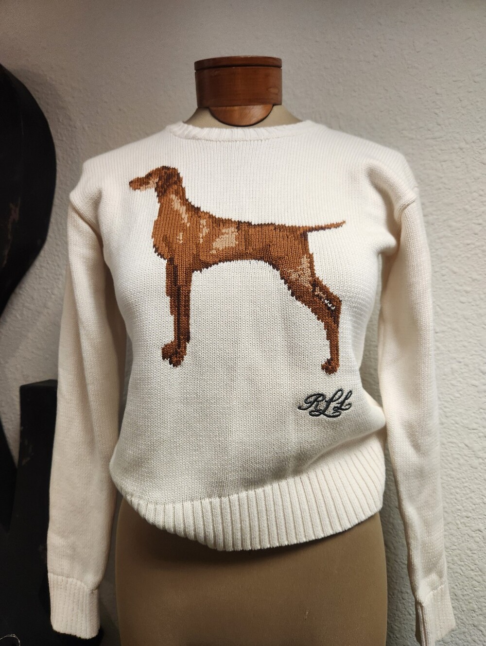 Ralph Lauren Dog Sweater in Cream